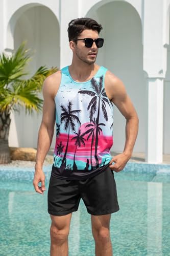 uideazone Mens Beach Tank Top Summer Sleeveless Shirt Graphic Quick Dry Gym Workout Tank Top4