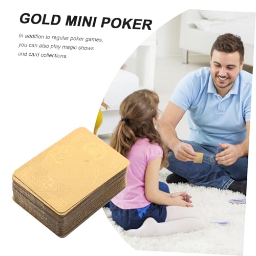 FRCOLOR Mini Pokerkarten Lernspielzeug Goldfolie Miniatur Spielkarten Handlich Leicht Kompakt Fördert Feinmotorik und Kommunikation Robust Langlebig als – Bild 4