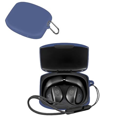 For オーディオテクニカ ATH-AC5TW ケース YEZHU シリコン素材製 ワイヤレス イヤーホン 用収納ケース 便利 旅行 軽量 全面保護カバー キズ防止 防塵 防震 軽量小型 紛失防止 男女兼用 オーディオテクニカ ATH-AC5TW 用(ブル