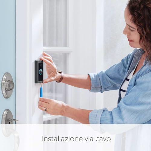 Ring Videocitofono cablato (Video Doorbell Wired) + Videocamera interna (Indoor Cam 2a gen.) di Amazon | Videocitofono + Telecamera wifi HD per animali domestici | Ring Protect 30 gg di prova gratuita - Immagine 3