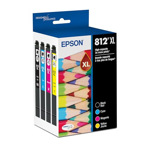 Image of Epson 812XL Genuine High Capacity 4-Pack Ink Cartridge Combo T812XL-XCS