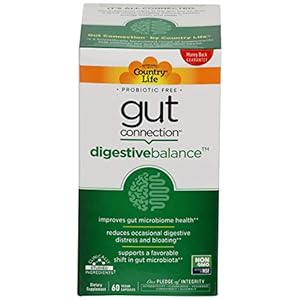 Country Life Gut Connection Digestive Balance 60 Vegan Capsules, Certified Gluten Free, Certified Vegan, Non-GMO Verified