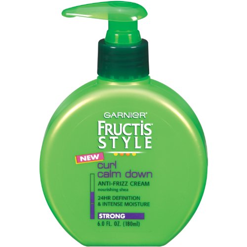Garnier Fructis Style Curl Calm Down Anti-Frizz Cream, Strong Hold, 6 Fluid Ounce