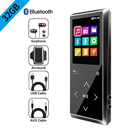 MP3 Player, MP3 Player with Bluetooth, 32GB Portable Digital Music Player with FM