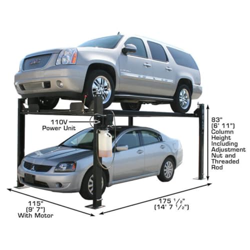 Atlas XH-PRO8000 ® Garage Pro 8000 Portable Hobbyist 8,000 Lbs. Capacity 4 Post Lift thumb #4
