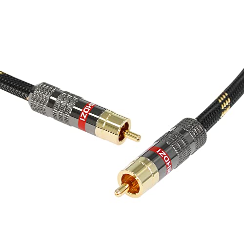 HHDZI Subwoofer Cable, RCA to RCA, RCA Audio Cable, Home Theater, HD TV, Amplifier Receiver (1.5M)