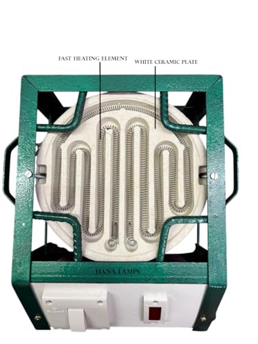 Image of Electric Hot Plate 1500W Cooking Heater | Heavy Duty Rustproof Powder Coated Body | Portable Single Burner Coil Stove | Fast Heating Electric Cooking Plate for Kitchen (Metallic Green)