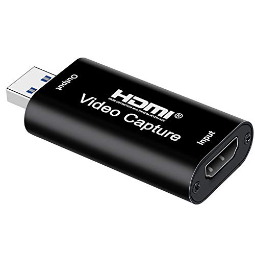 Audio Video Capture Card HDMI to USB, Full HD 1080p 60fps USB 3.0 - Record Directly to Computer for Gaming, Streaming, Teaching, Video Conference or Live Broadcasting