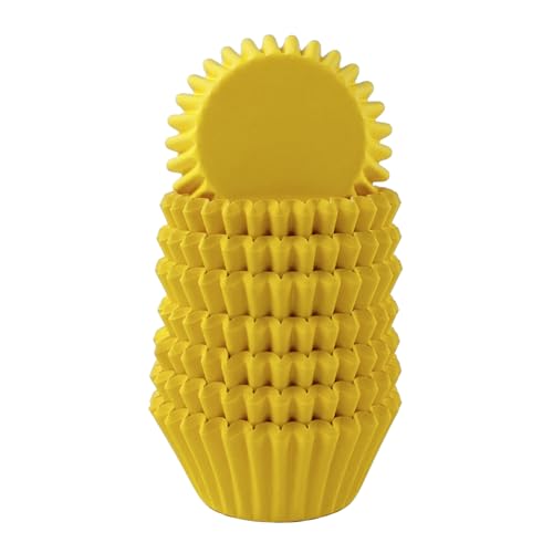 Miss Bakery's House® Mini moldes para magdalenas - papel - estándar - Ø 32 mm x 20 mm - amarillo - 200 piezas - pastelería - confitería - para pastelitos y chocolates - tartaletas