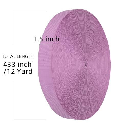 Image of Nylon Webbing 1 Inch1.5 Inch, Heavy Duty Nylon Webbing Strap 12 Yard, Durable Strapping for Indoor or Outdoor Gear, DIY Crafting, Repairing (Rose Red, 12 Yard)