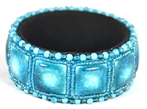 Bangle en porcelaine turquoise : un bracelet poétique en perles pour exprimer votre style