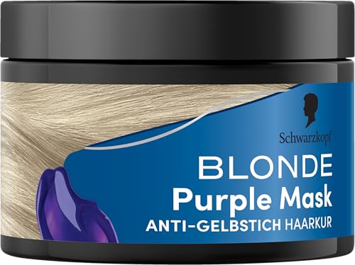 Schwarzkopf Blonde Purple Mask (150 ml) Purple Mask mit Anti-Gelbstich Effekt neutralisiert Gelbtöne und pflegt aufgehelltes gesträhntes & graues Haar vegan & silikonfrei