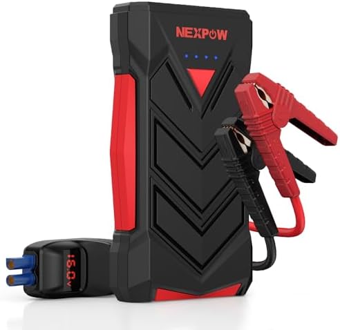 NEXPOW Battery Jumper Starter Portable,12V Car Battery Jump Starter Power Pack with USB Quick Charge (Up to 7L Gas or 5.5L Diesel Engine) Jump Box with Built-in LED Light