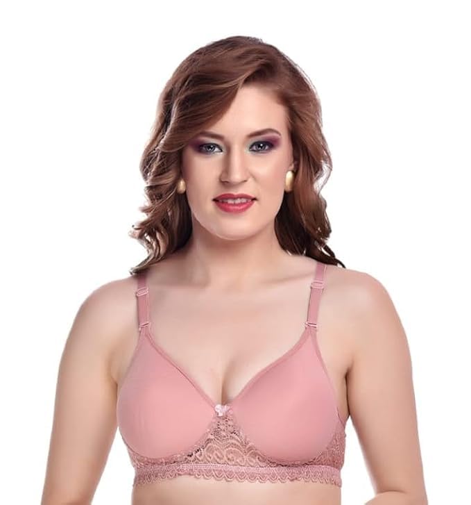 Women’s Seamless Padded Lace Bra – Soft Cup Everyday Comfort Bra with Adjustable Straps, Wire-Free Support, Breathable Fabric-image-18