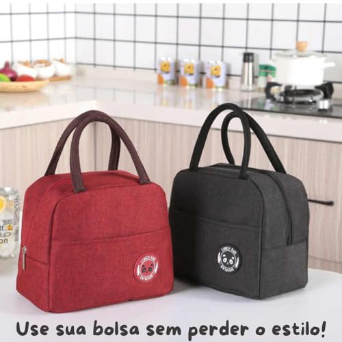 Bolsa Termica Marmita Feminina Com Alça Lancheira Marmiteira Academia Dieta Trabalho Passeios Escola