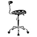 Flash Furniture Elliott Vibrant Black and Chrome Swivel Task Office Chair with Tractor Seat