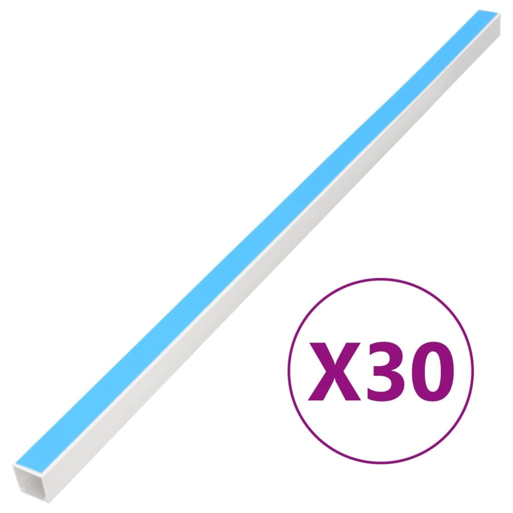Kabelkanal selbstklebend 40x25 mm 30 m Weiß PVC Kabelschacht Kabelabdeckung für Wand Kabelmanagement Ordnungssystem Kabelkanalset