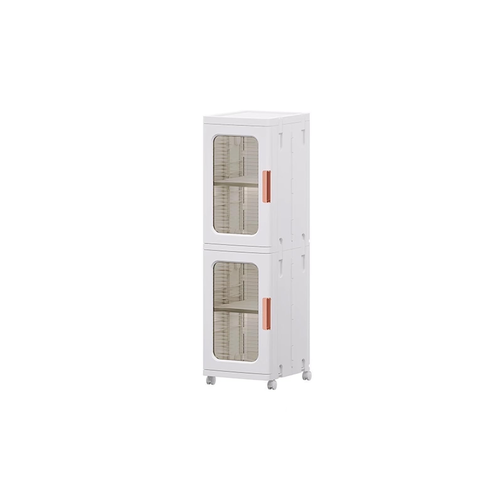 Rella Appendiabiti con Ruote Chiusa Elevata Capacità Portante Armadio Piccolo per Camera da Letto Materiale Plastico per Dormitori e Appartamenti(Natural,24.5 * 28.5 * 86cm)
