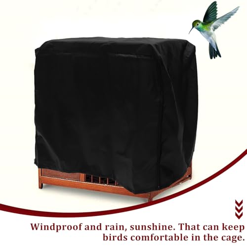 Funda jaula pájaros tela Oxford negra plegable lavable y resistente 4