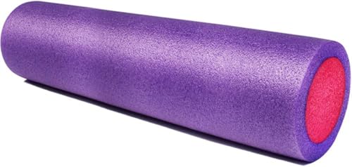 Yoga Foam Roller High Density Epe Muscle Roller Back Fitness Gymnastic Massage Relaxation Roller Pilates Exercises, Purple, 60CM