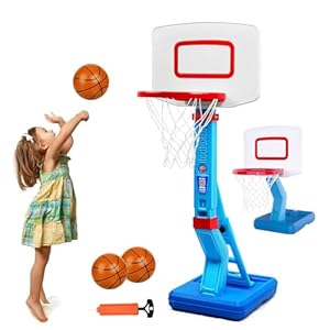 Toddler Basketball Hoop Height Adjustable Kids Basketball Hoop for Indoor Outdoor Play Portable Basketball Goal Poolside Basketball Hoop for Swimming Pool Basketball Toy for Boys Girls Age 2 3 4 5 6