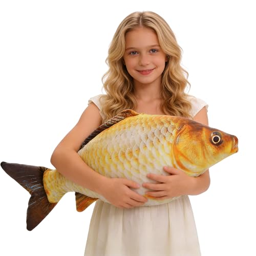 Gwezmxs Almohada Pescado Carpa de Peluche 60cm, Suave de Lanzamiento para Decoración del Hogar, Cojin Parapeces