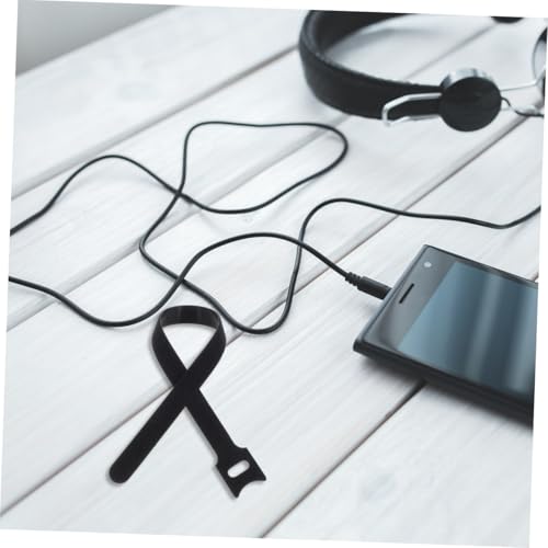 Kisangel 100pcs Reusable Cord Organizer Ties Heavy Duty Cable Straps Fasteners for Desk Computer Cable Management under Desk Black 12x300mm miniatura 6