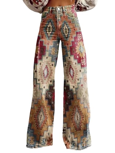 Women's Jeans Sweatpant High Waisted Straight Baggy Pant Stretchy Comfort Leg Denim Pants with Pockets(Color22,l)