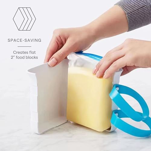 Hayaww Gefrierschrank Lebensmittelblockhersteller vertikaler Gefrierschrank Lebensmittel Blockbehälter Souper Cubes Gefrierboxen Silikon Gefrierbehälter zum Einfrieren von Suppen Fleisch Resten (A)