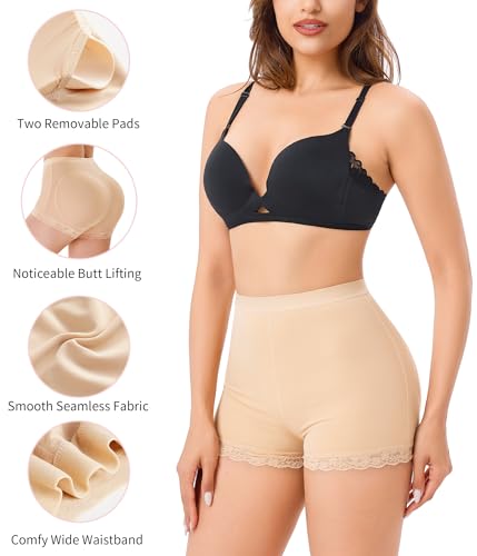 AOSBOEI Women Butt Lifter Panties Padded Shapewear Hip Enhancer Pads Shorts Seamless Underwear Tummy Control Boyshorts2