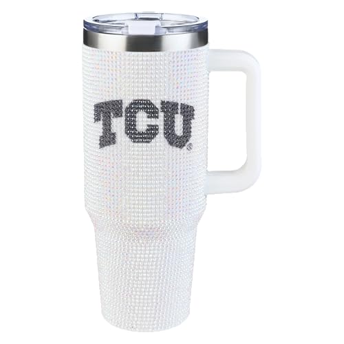 Image of The Memory Company Officially Licensed 40oz White Bling Game Day Tumbler, Texas Christian University