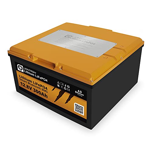 LIONTRON LiFePO4 12,8V 300Ah LX Arctic Under seat Battery; 3840Wh; geeignet für die Verwendung bis -30 degreeC mit BMS und Bluetooth Überwachung; für Wohnmo, Black/Orange