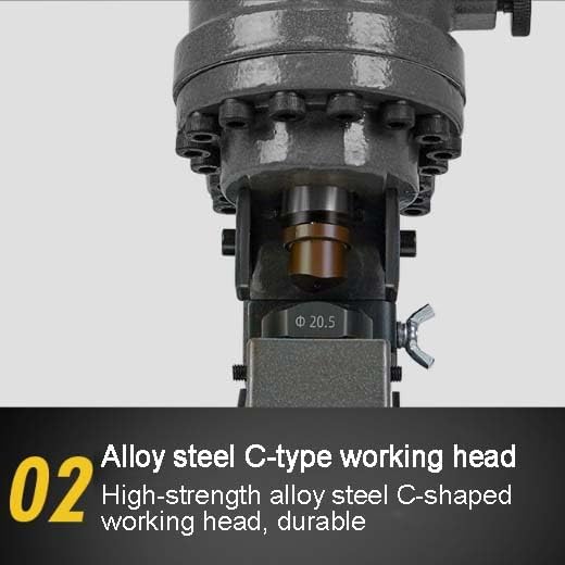 Hydraulic Channel Punching Machine, 12Ton Iron/Steel Punch Tool with 5 Dies (6.5-20.5mm), for Channel Steel (≤6mm), Safety Valve