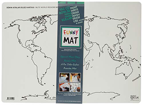 Divertido mapa de lengua de continentes del mundo mate