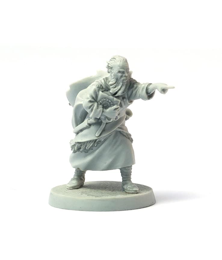 Brendan, Priest, Monk Wargame Miniature SAGA 28 mm, Resina, Grigio