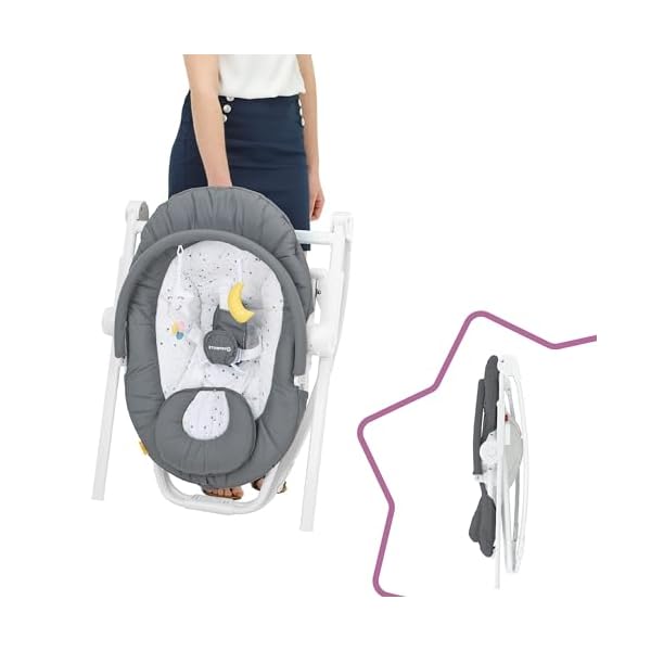 Badabulle Compact'up Moonlight Babywippe und Babyhochstuhl, 5-fach höhenverstellbar, aber der Geburt verwendbar – Bild 7