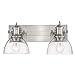 Golden Lighting 3118-BA2 PW-SD Hines Vanity Light, Pewter with Seeded Glass
