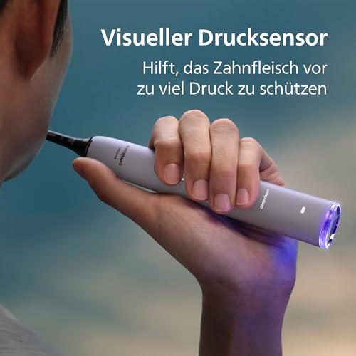 Philips Sonicare DiamondClean Smart 9400 elektrische Zahnbürste, Schallzahnbürste mit App, Drucksensor, Bürstenkopferkennung, 4 Putzmodi und 3 Intensitätsstufen, Grau, Modell HX9917/90 5