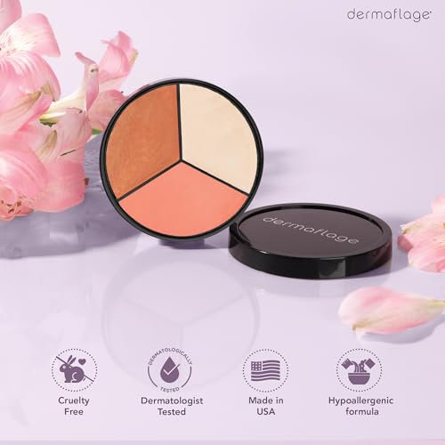 Dermaflage Lit From Within Luminizer Palette - 3-in-1 Bronzer, blush for cheeks & Highlighter Balm - Hydrating, Dewy Glow for Face & Body - 0.35 oz - Image 5