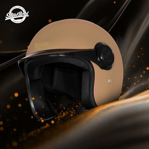 Image of Steelbird SBH 65 Retro 3.0 DOT and ISI Certified Open Face Helmet for Men and Women