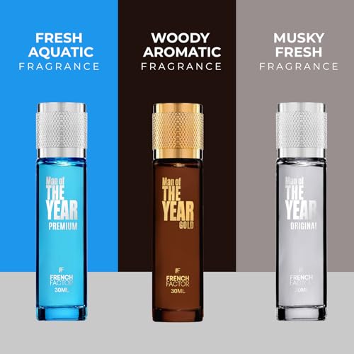 Image of French Factor Luxury Perfumes Experience Set For Men Eau De Parfum Long Lasting Fragrance Gift Set (Pack Of 3, 30ml Each) Made In India