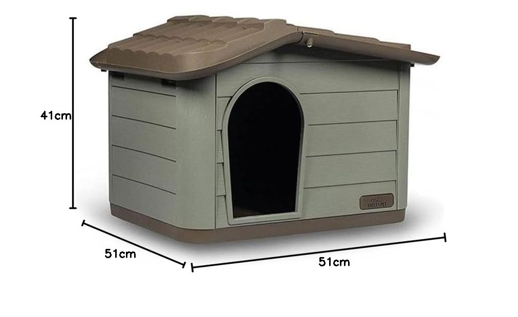 Safety Pet Villa Princess, Cuccia Smontabile per Cani Gatti, Cuccia in Materiali Riciclati, Tetto Asportabile, Dimensioni 60x41x51h