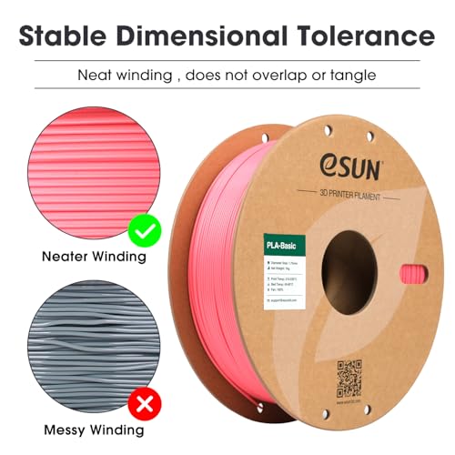 Image of eSUN PLA Basic Filament 1.75mm, 3D Printer Filament High Speed PLA for Fast Printing, 1KG Spool (2.2 LBS) 3D Printing Filament for High Speed 3D Printers, Pink