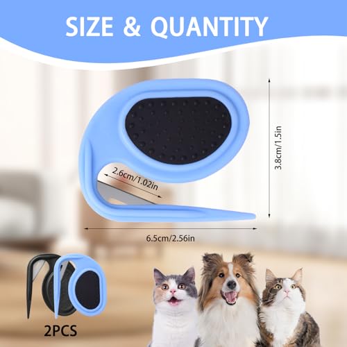 VINEST 2 Stück Entfilzungsmesser Katze, Massage Pflegemesser für Langhaarige Haustiere, Entfilzungskamm für Hunde Pet Knot Opener mit Stahlklingen, katzen kamm zum Entfernen von Haarknoten