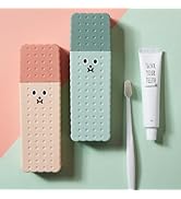 GLIVE (LABEL) Travel Toothbrush Toothpaste Case Holder Portable Toothbrush Storage Plastic Toothb...