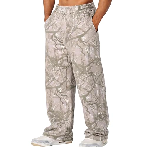 BRLETNNR Mens Baggy Camo Pants Camouflage Sweatpants...