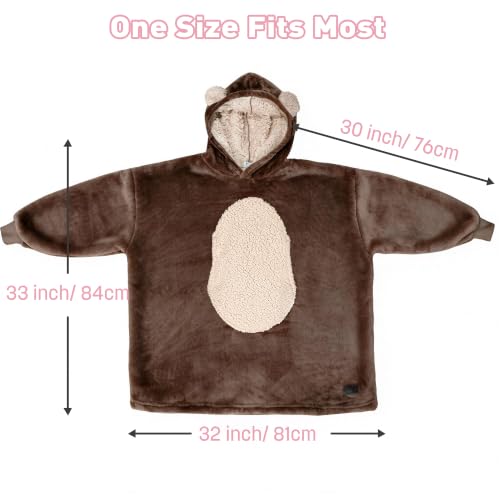 Image of Catalonia Oversized Hoodie Blanket Sweatshirt, Comfortable Sherpa Giant Pullover with Large Front Pocket for Adults Men Women Teenagers Wife Girlfriend