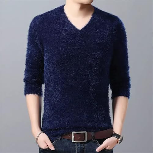 Long Sleeves Wool Sweater for Men Knit Pullover V Neck Slim Fit Lightweight Soft Jumper Top4