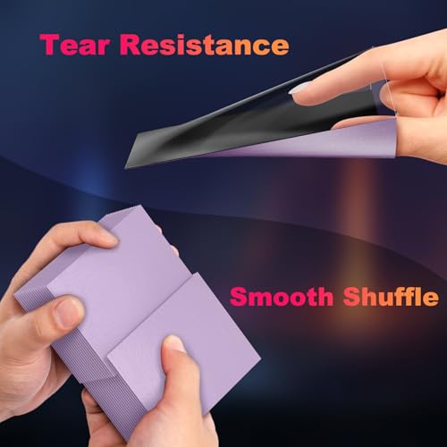Image of 200 Pack Card Sleeves, Matte Dual Trading Card Sleeves with Opaque Back & Smooth Shuffle, Tear Resistant Card Protectors for MTG, TCG and Game Cards (Orchid Purple)
