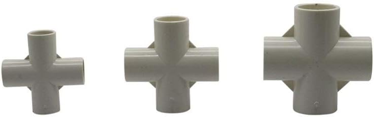 PVC Pipe Fitting Furniture Grade 20mm 25mm 32mm 5-Way Joint Stereoscopic Garden Irrigation Water Pipe Adapter Tube Parts Hose Tools 20 Pcs (Color : White, Diameter : 25 mm)